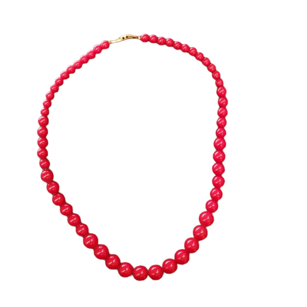 24" Red Bead Necklace